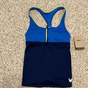 Nike Colorblock Racerback Tankini Top-Small